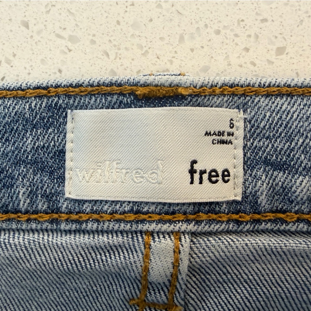 Aritzia Wilfred Free Vintage Light Blue ‘Tanit’ Raw Hem Denim Mini Skirt - Picture 10 of 12